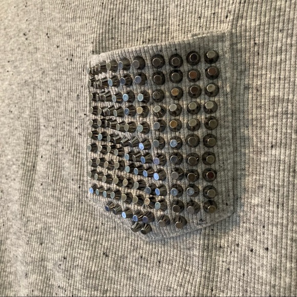 Tee with Decorative Metal Studded Pocket - Picture 3 of 6